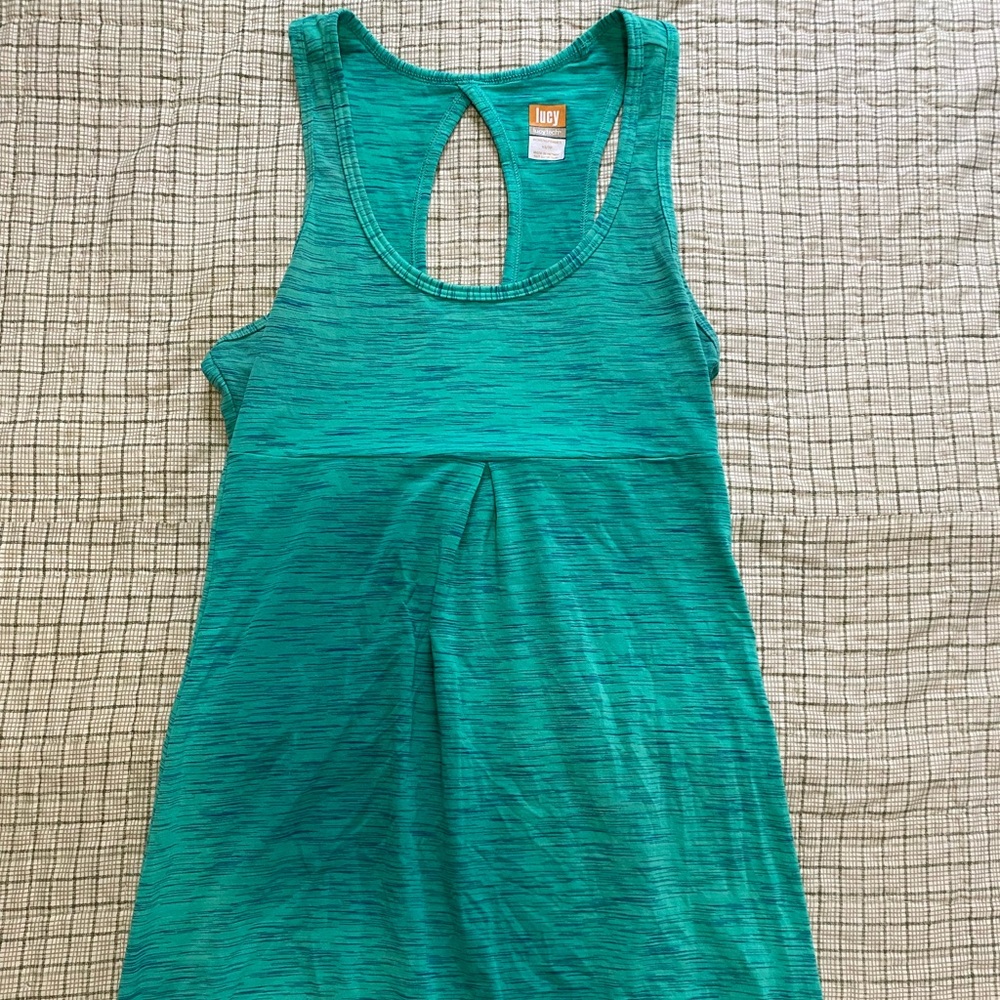 Turquoise Lucy Brand active top XS.
